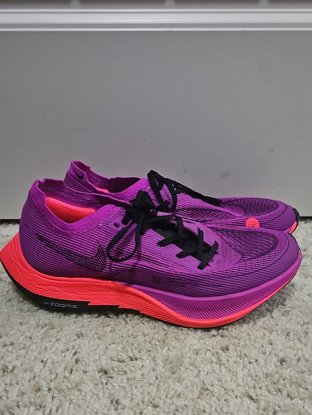 Nike Women's Vibrant Purple and Pink Racing Sneakers Vaporfly